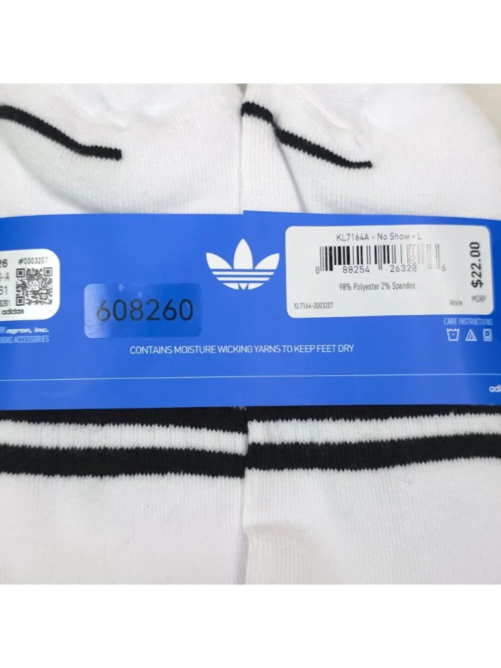 Adidas No Show Cushioned Socks 6-Pack Large Mens Moisture Wicking Shoe Size 8-12